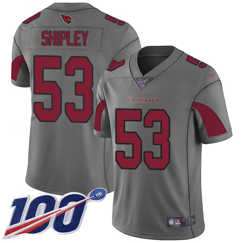 Arizona Cardinals Limited Silver Men A.Q. Shipley Jersey NFL Football #53 100th Season Inverted Legend